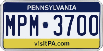 PA license plate MPM3700