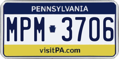 PA license plate MPM3706