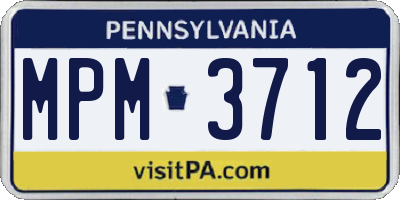 PA license plate MPM3712