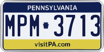 PA license plate MPM3713