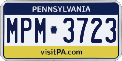 PA license plate MPM3723