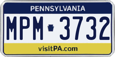 PA license plate MPM3732