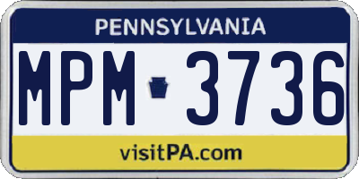 PA license plate MPM3736