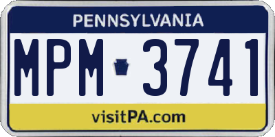 PA license plate MPM3741