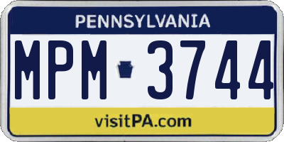 PA license plate MPM3744