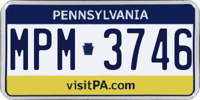 PA license plate MPM3746