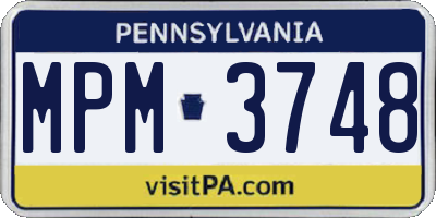 PA license plate MPM3748