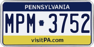 PA license plate MPM3752