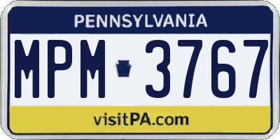 PA license plate MPM3767