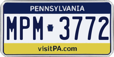 PA license plate MPM3772
