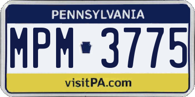 PA license plate MPM3775