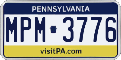 PA license plate MPM3776