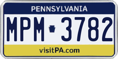 PA license plate MPM3782
