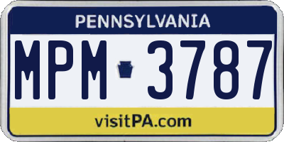 PA license plate MPM3787