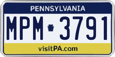 PA license plate MPM3791