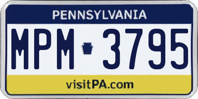 PA license plate MPM3795