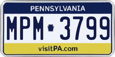 PA license plate MPM3799
