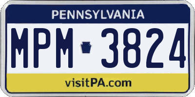 PA license plate MPM3824