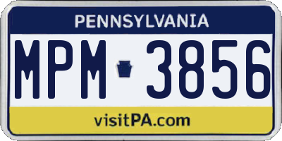 PA license plate MPM3856