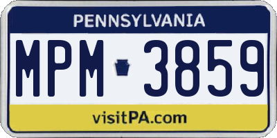PA license plate MPM3859