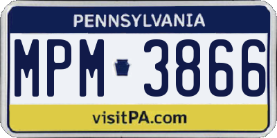 PA license plate MPM3866