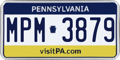 PA license plate MPM3879