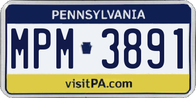 PA license plate MPM3891