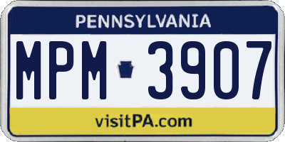 PA license plate MPM3907