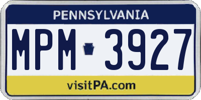 PA license plate MPM3927