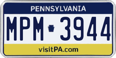 PA license plate MPM3944