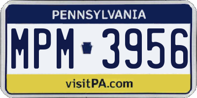 PA license plate MPM3956