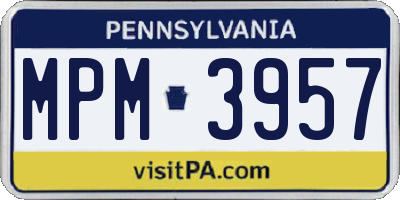 PA license plate MPM3957