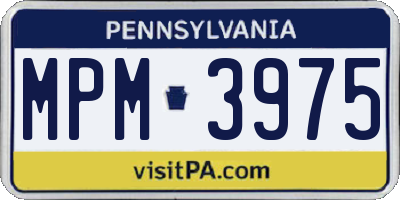 PA license plate MPM3975