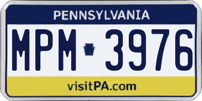 PA license plate MPM3976