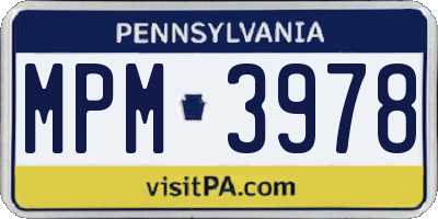 PA license plate MPM3978