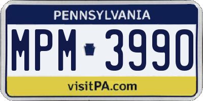 PA license plate MPM3990