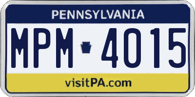 PA license plate MPM4015