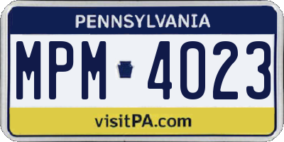 PA license plate MPM4023