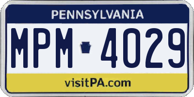 PA license plate MPM4029