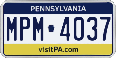 PA license plate MPM4037