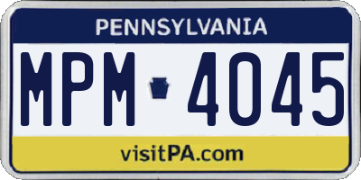 PA license plate MPM4045
