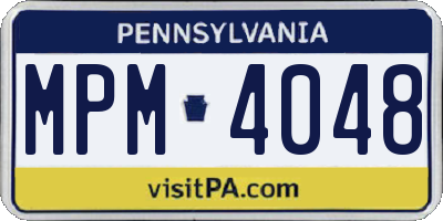 PA license plate MPM4048