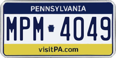 PA license plate MPM4049