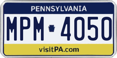 PA license plate MPM4050