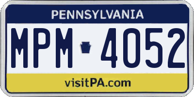 PA license plate MPM4052