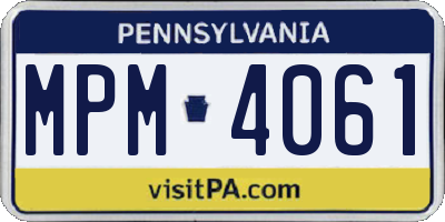 PA license plate MPM4061