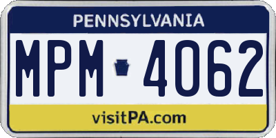 PA license plate MPM4062