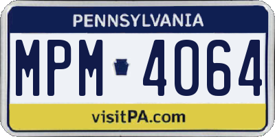PA license plate MPM4064