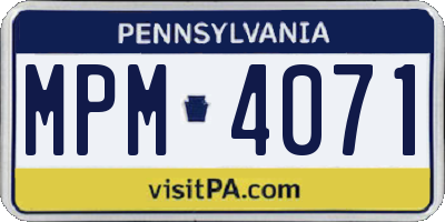 PA license plate MPM4071
