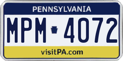 PA license plate MPM4072